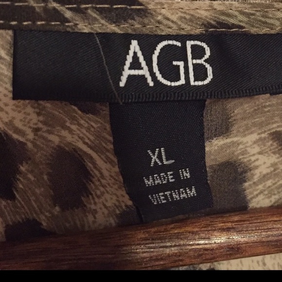 AGB Sleeveless Leopard Print Top, Sz XL - Picture 3 of 13